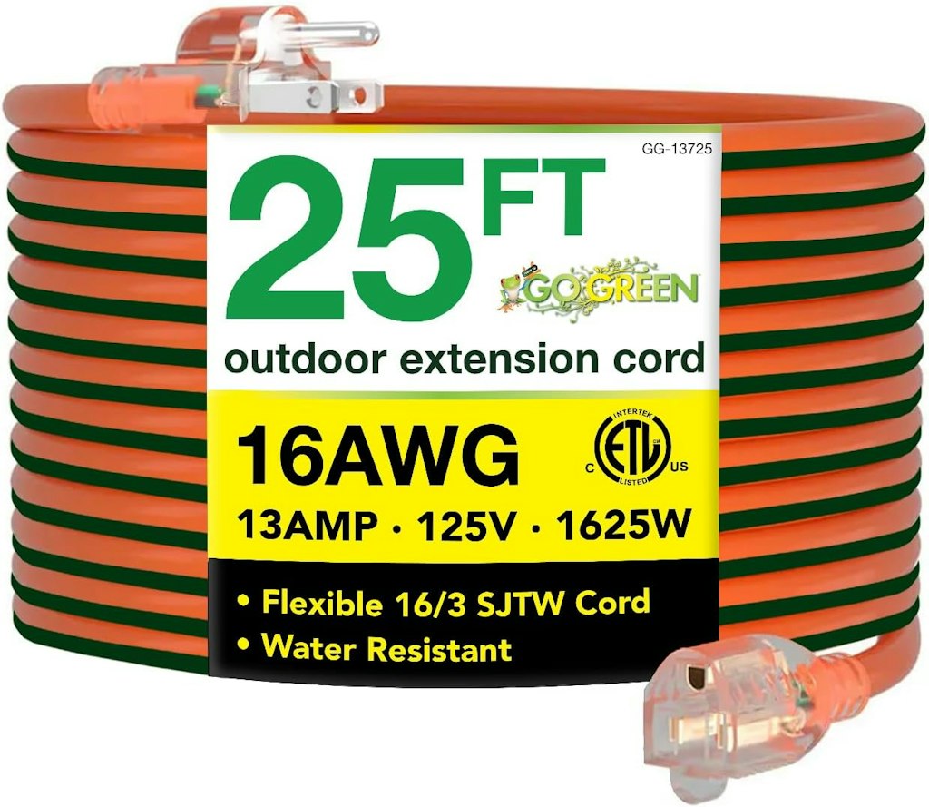GoGreen 25-Foot Outdoor Extension Cord w/ Lighted End: $7.56