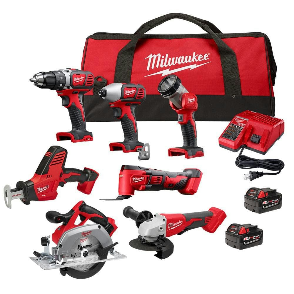Milwaukee M18 18V 7-Tool Lithium-Ion Cordless Combo Kit: $499