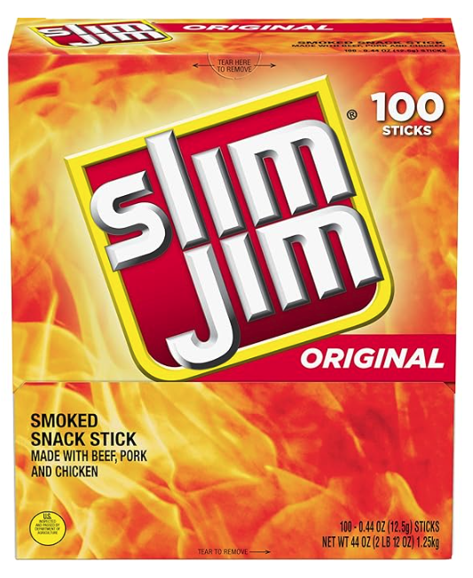 Slim Jim Original Smoked Meat Sticks 100-Count Box: $24 via Subscribe & Save
