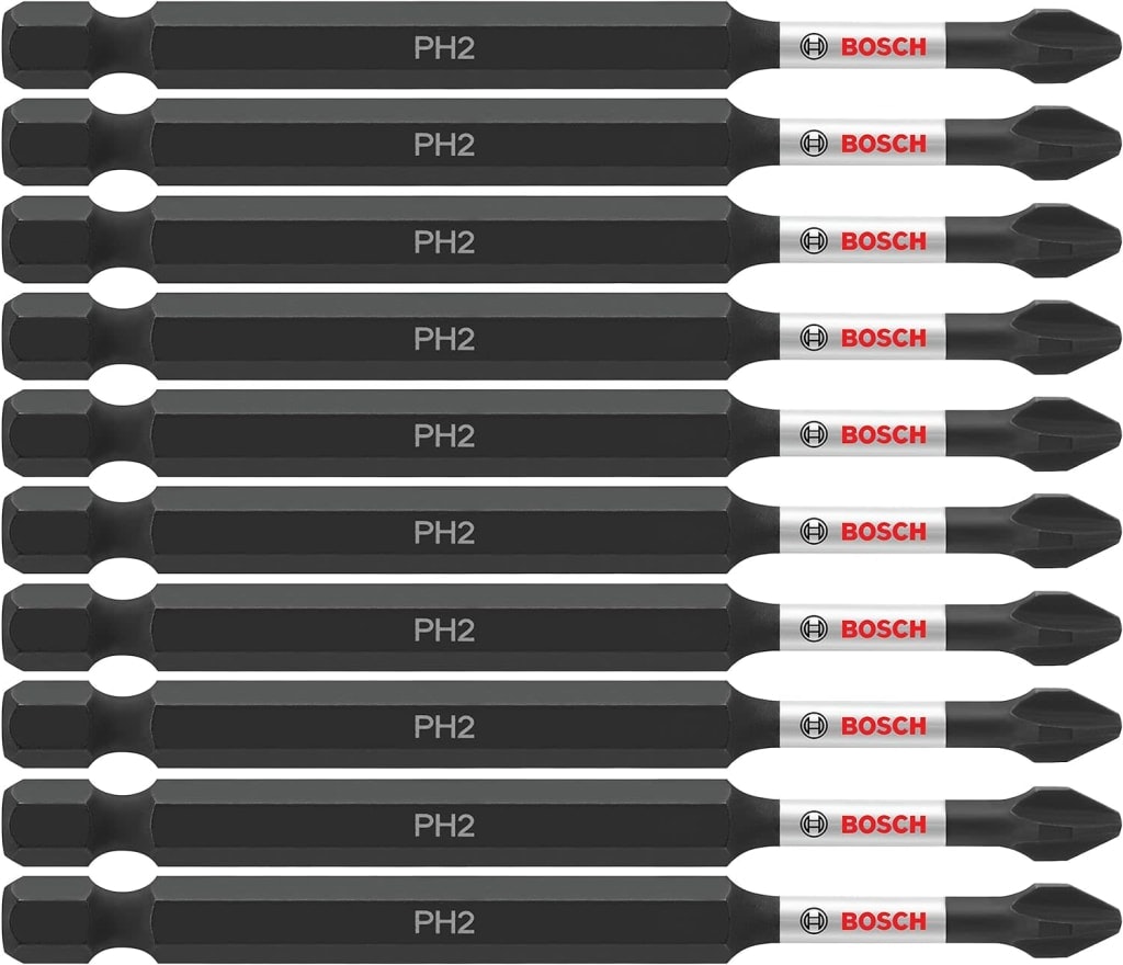 Bosch 3.5" Phillips #2 Impact Tough Screwdriving Power Bit 10-Pack: $7.80 Bosch 3.5" Phillips #2 Impact Tough Screwdriving Power Bit 10-Pack: $7.80
