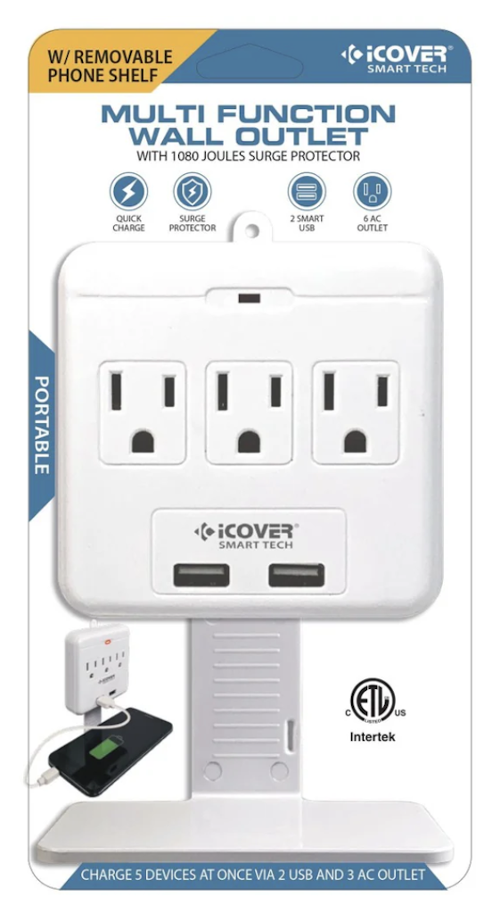 3-Outlet Surge Protector w/ USB & Removable Shelf: $5.99 3-Outlet Surge Protector w/ USB & Removable Shelf: $5.99