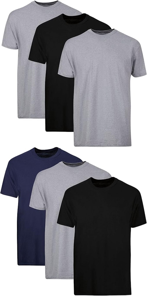 Hanes Men's Moisture-Wicking Crew Tee Undershirts 6-Pack: $15 Hanes Men's Moisture-Wicking Crew Tee Undershirts 6-Pack: $15