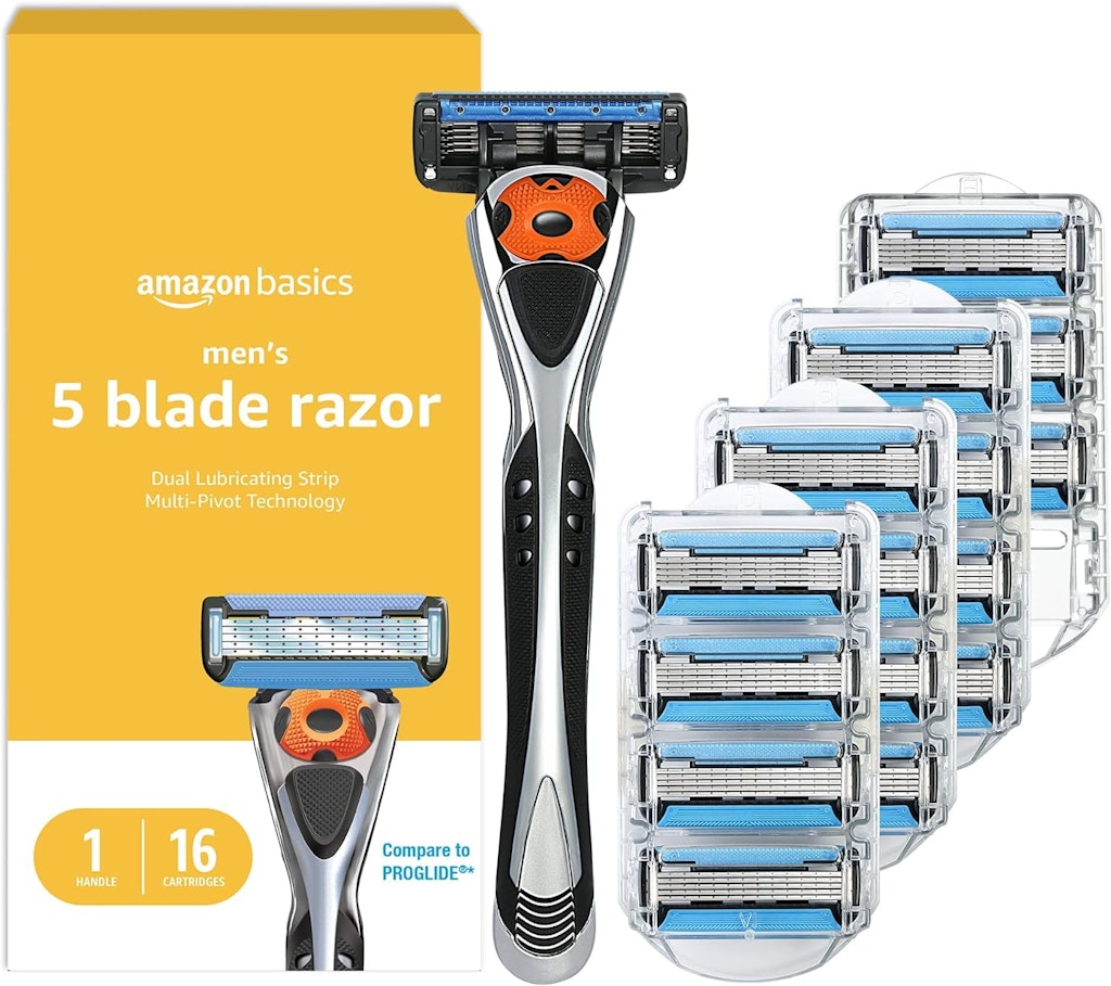 Amazon Basics Men's MotionSphere 5-Blade Razor w/ 16 Cartridges: $17 via Sub. & Save  