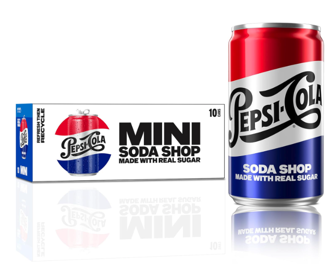 Pepsi Real Sugar Soda Mini Cans 10-Pack: $3.89 via Subscribe & Save Pepsi Real Sugar Soda Mini Cans 10-Pack: $3.89 via Subscribe & Save