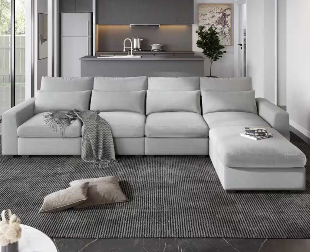 Harper & Bright Designs 130" 2-Piece L-Shaped Sectional Sofa: $837