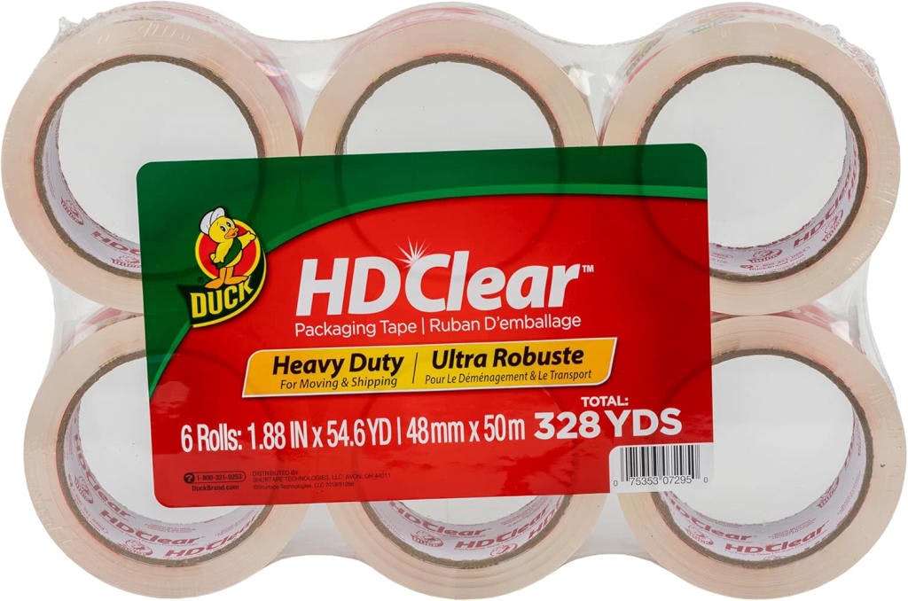 Duck HD Clear Heavy Duty Packaging Tape 6-Pack: $11 via Subscribe & Save w/ Prime