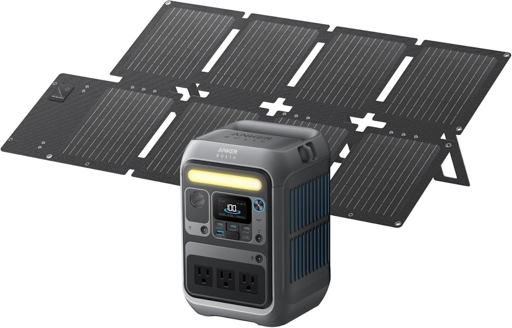 Anker SOLIX C300 288Wh Portable Power Station with 60W Solar Panel: $300