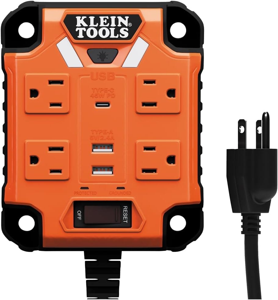 Klein Tools Klein 4-Outlet Magnetic Power Strip: $40 Klein Tools Klein 4-Outlet Magnetic Power Strip: $40