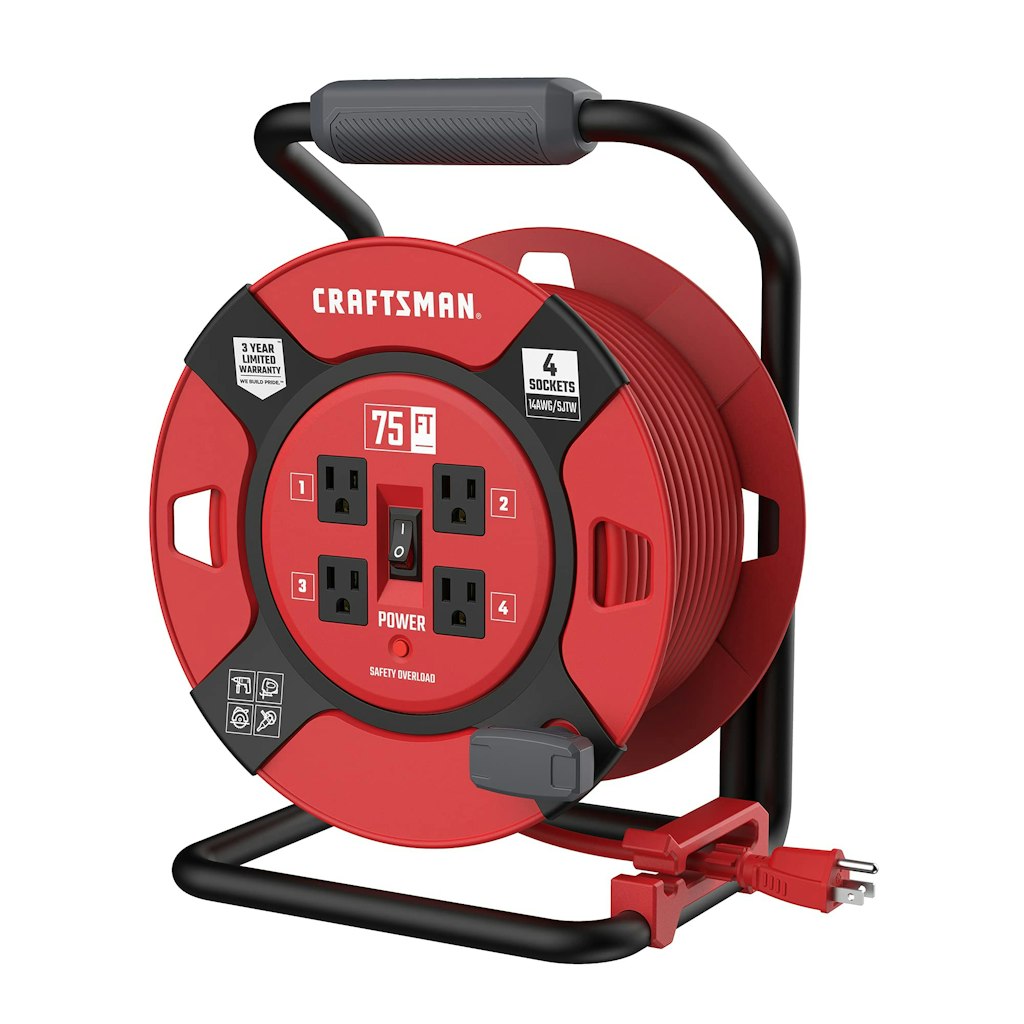 Craftsman 75-Foot 4-Outlet Heavy Duty Retractable Extension: $60 Craftsman 75-Foot 4-Outlet Heavy Duty Retractable Extension: $60