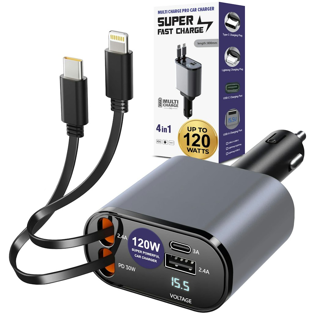 Freeze2Trim Multi Charge 4-Port 120W Car Charger: $23.99