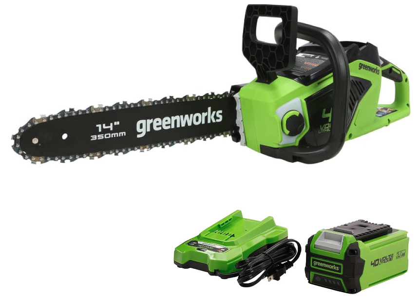 Greenworks 40V 14" Chainsaw with Battery & Charger: $160 Greenworks 40V 14" Chainsaw with Battery & Charger: $160