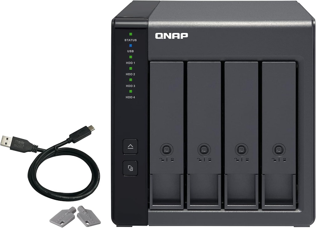 QNAP TR-004 4-Bay USB-C Direct Attached Storage: $175