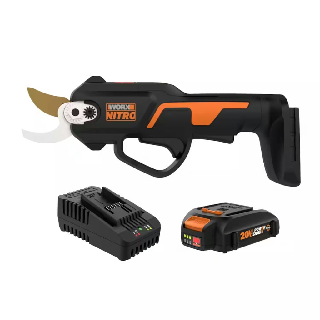 Worx 20V Cordless Brushless Pruning Shear w/ 2.0Ah Battery & Charger: $95