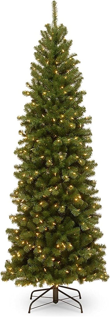 National Tree Company 7-Ft. Pre-Lit Artificial Slim Christmas Tree: $88