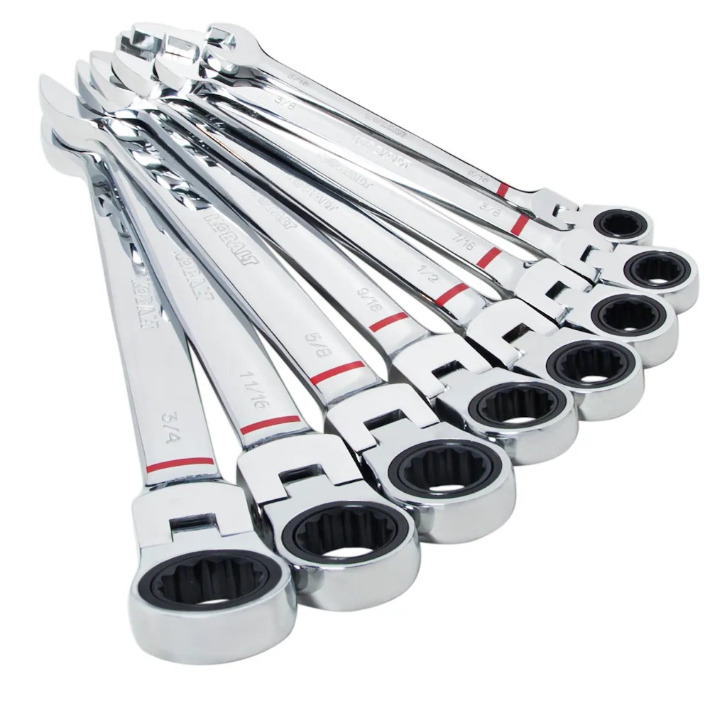Kobalt 8-Piece Standard (SAE) Flexible Head Ratchet Wrench Set: $70