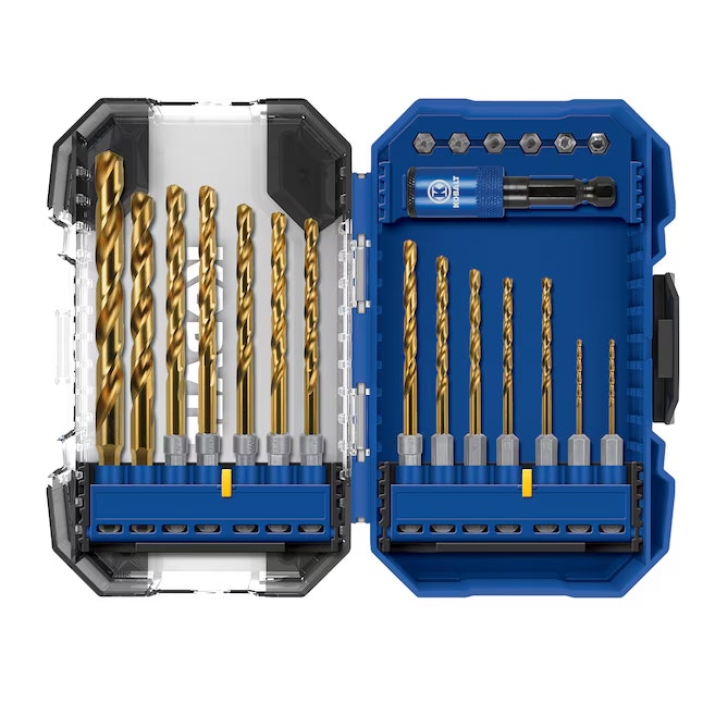Kobalt 21-Piece Titanium Jobber Length Twist Drill Bit Set: $15 Kobalt 21-Piece Titanium Jobber Length Twist Drill Bit Set: $15