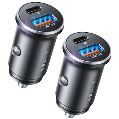 Lisen 48W USB-C Car Charger Adapter 2-Pack for $10 + free shipping w/ Prime