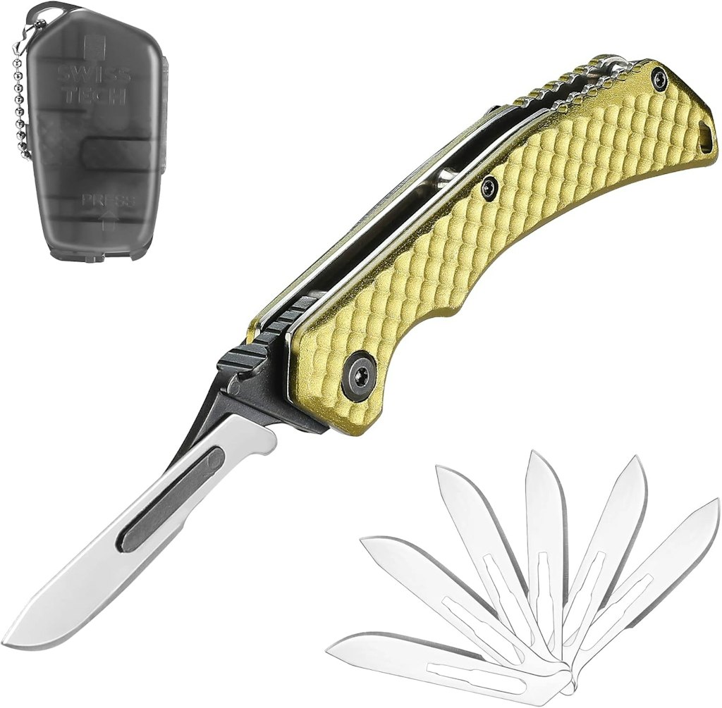 Swiss+Tech Folding Skinning Knife w/ 5 Blades: $11 Swiss+Tech Folding Skinning Knife w/ 5 Blades: $11