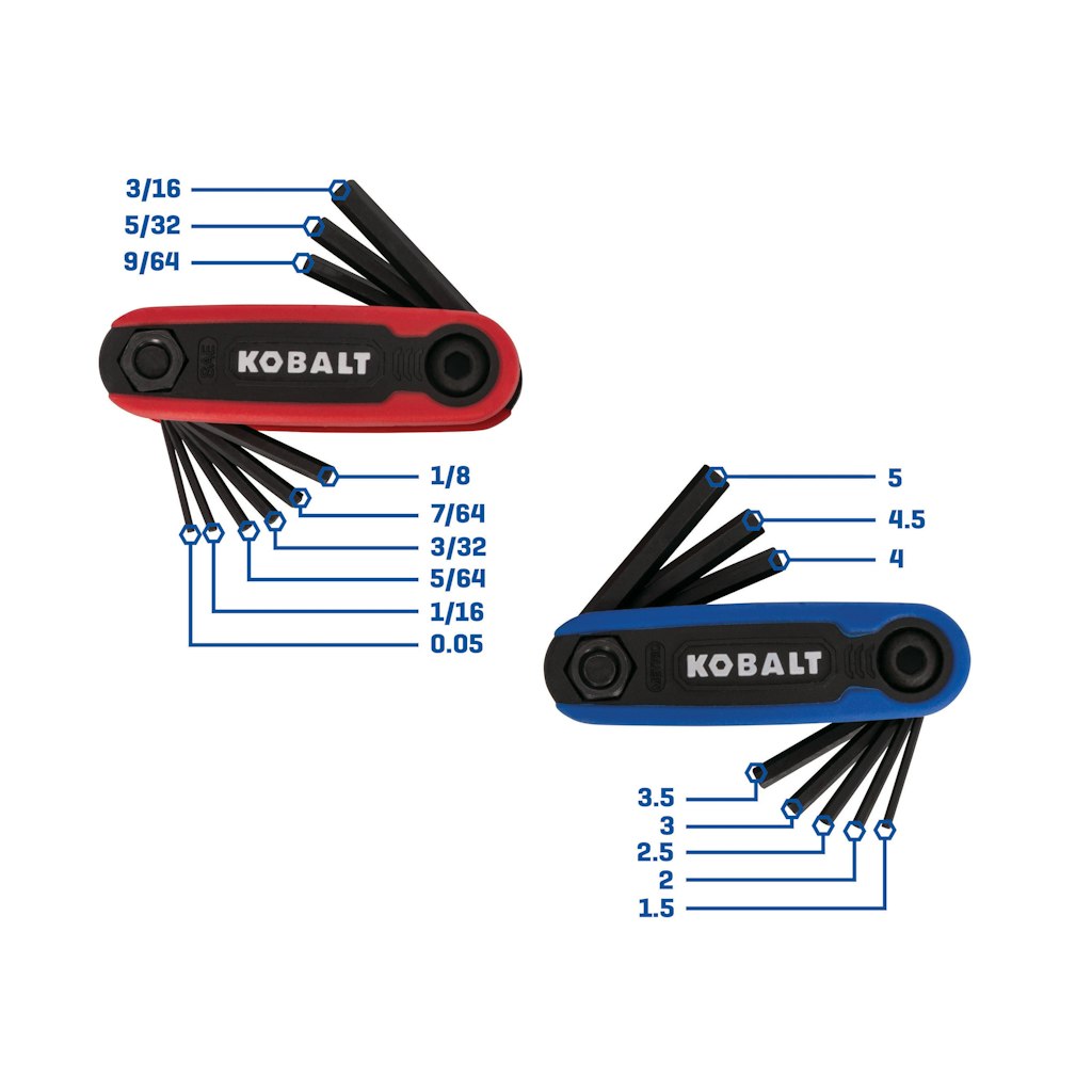 Kobalt Assorted Standard (SAE) and Metric Combination 17-Pieces Hex Key Set: $2.98 Kobalt Assorted Standard (SAE) and Metric Combination 17-Pieces Hex Key Set: $2.98