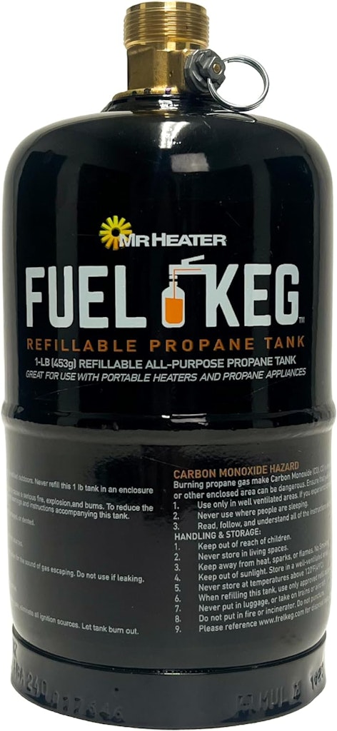 Mr. Heater 16-oz. Fuel Keg Refillable Propane Tank: $18 w/ Subscribe & Save Mr. Heater 16-oz. Fuel Keg Refillable Propane Tank: $18 w/ Subscribe & Save