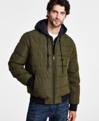 Michael Kors Men's Hooded Puffer Bomber Jacket: $68
