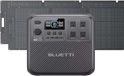 Bluetti Elite 200 V2 2,073.6Wh Power Station w/ 2 Solar Panels: $1,499