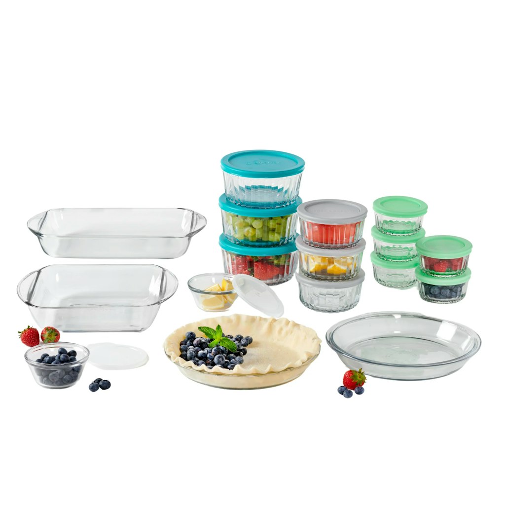 Anchor Hocking 30-Piece Glass Food Storage Set: $33