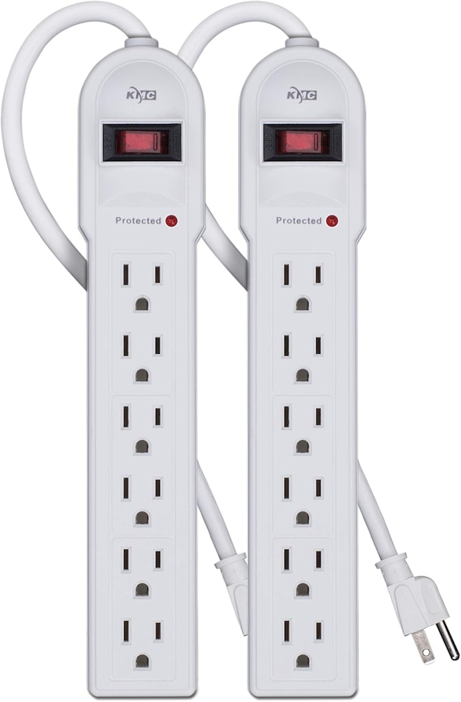 KMC 6-Outlet Surge Protector 2-Pack: $8 KMC 6-Outlet Surge Protector 2-Pack: $8