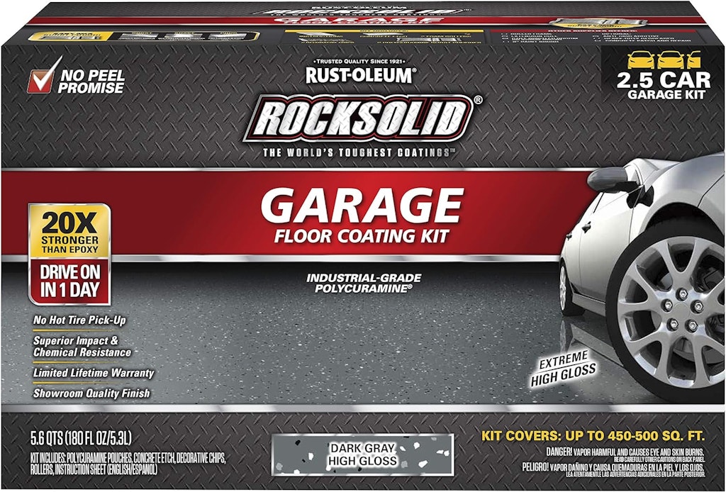 Rust-Oleum RockSolid Polycuramine 2.5 Car Garage Floor Coating: $185 Rust-Oleum RockSolid Polycuramine 2.5 Car Garage Floor Coating: $185