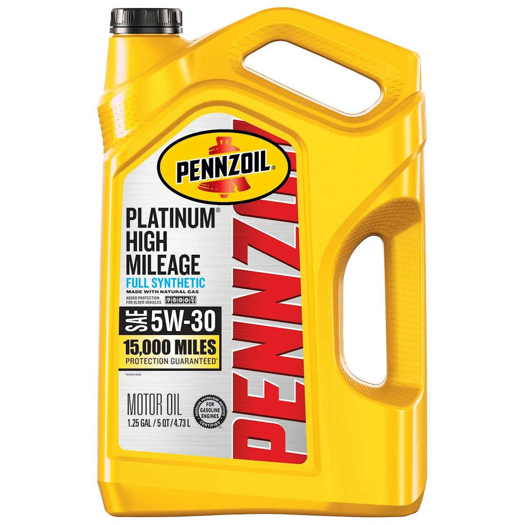 Pennzoil Platinum High Mileage Full Synthetic 5W-30 Motor Oil, 5 Quart: $24 Pennzoil Platinum High Mileage Full Synthetic 5W-30 Motor Oil, 5 Quart: $24