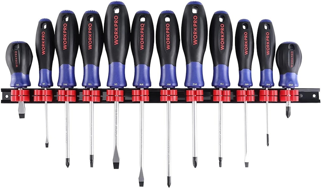 WorkPro 12-Piece Magnetic Screwdrivers Set w/ Organizer: $20