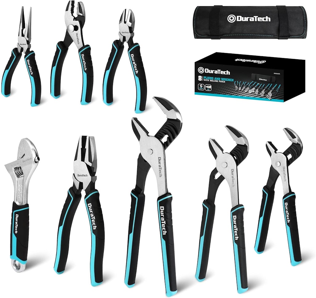 Duratech 8-Piece Pliers Set w/ Rolling Pouch: $53.99