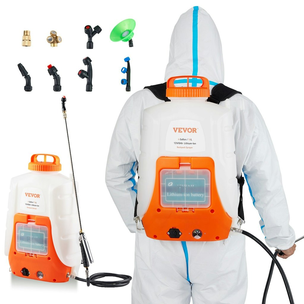 Vevor 12V 4-Gallon Backpack Sprayer w/ Cart: $70