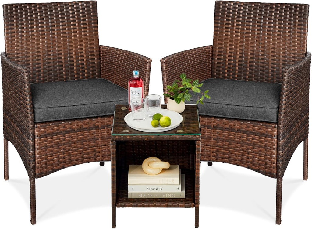 Best Choice Products 3-Piece Outdoor Wicker Conversation Bistro Set: $120 Best Choice Products 3-Piece Outdoor Wicker Conversation Bistro Set: $120