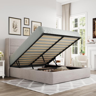 Queen Size Lift Up Storage Bed for $219 + free shipping