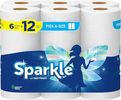 Sparkle Pick-A-Size Double Roll Paper Towel 6-Pack for $8.06 via Sub. & Save + free shipping w/ Prime