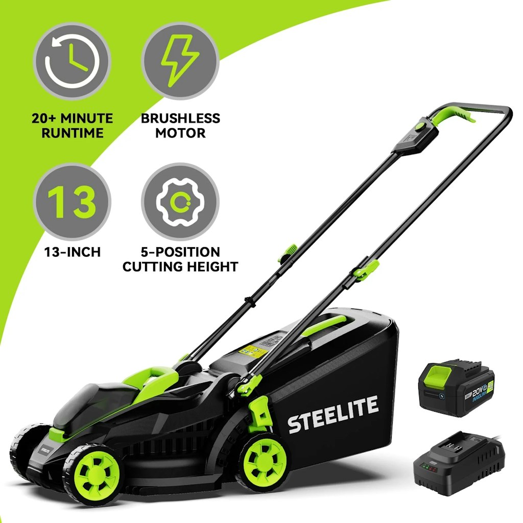 Steelite 13" 21V Electric Lawn Mower: $129