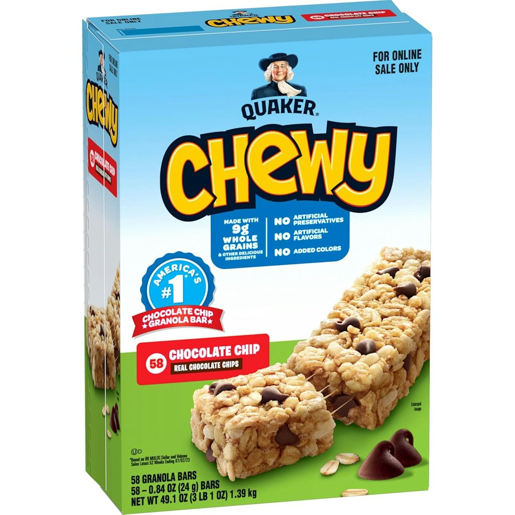 Quaker Oats Quaker 58-Count Chewy Granola Bars: $12 via Subscribe & Save Quaker Oats Quaker 58-Count Chewy Granola Bars: $12 via Subscribe & Save