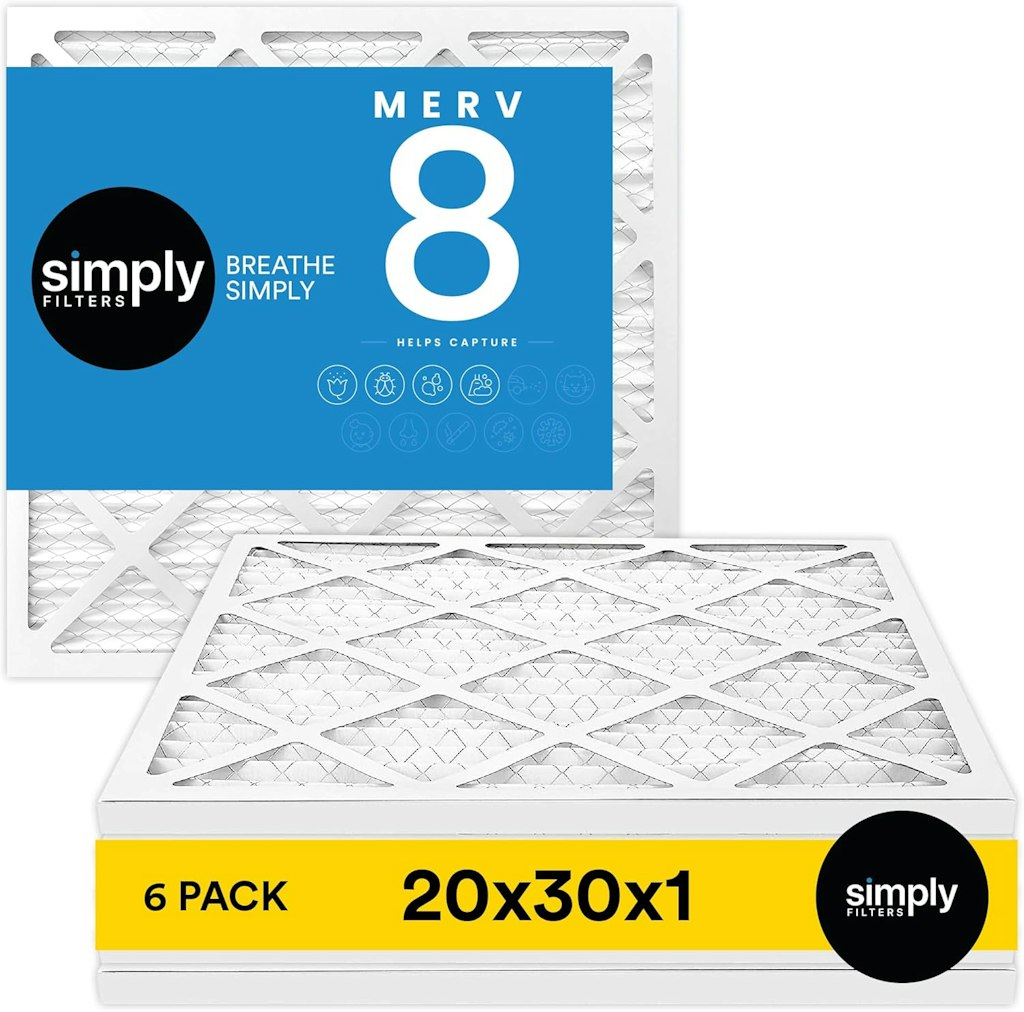Simply 20x30x1 Air Filter Merv 8 MPR 600 6-Pack: $38 via Subscribe & Save