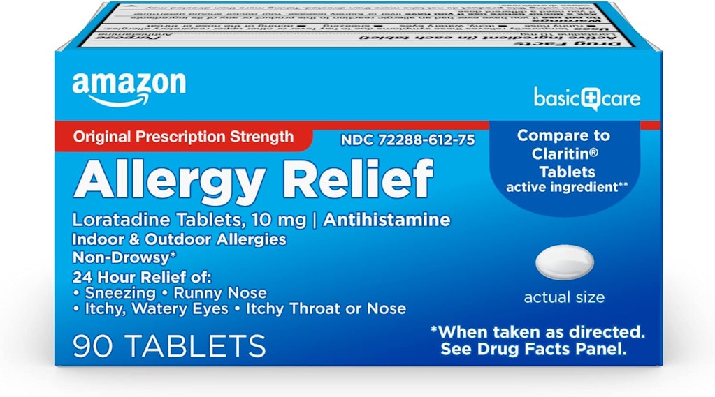 Amazon Basic Care 90-Count Allergy Relief Loratadine Tablets: $9.96 via Subscribe & Save