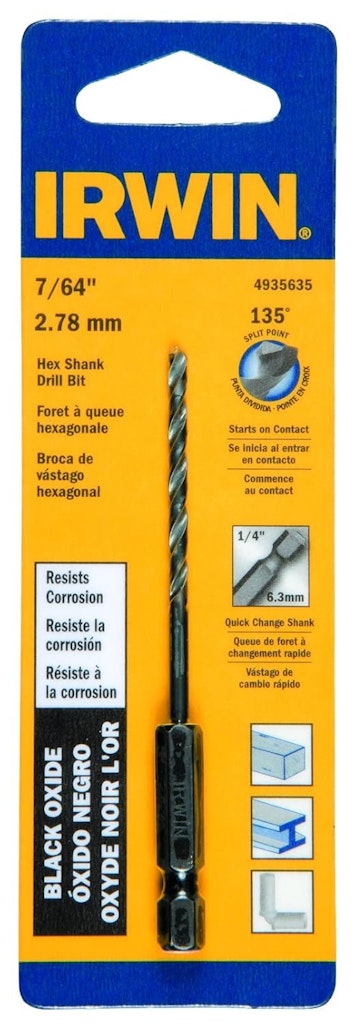 Irwin 7/64" Oxide Hex Shank Drill Bit: $3 Irwin 7/64" Oxide Hex Shank Drill Bit: $3