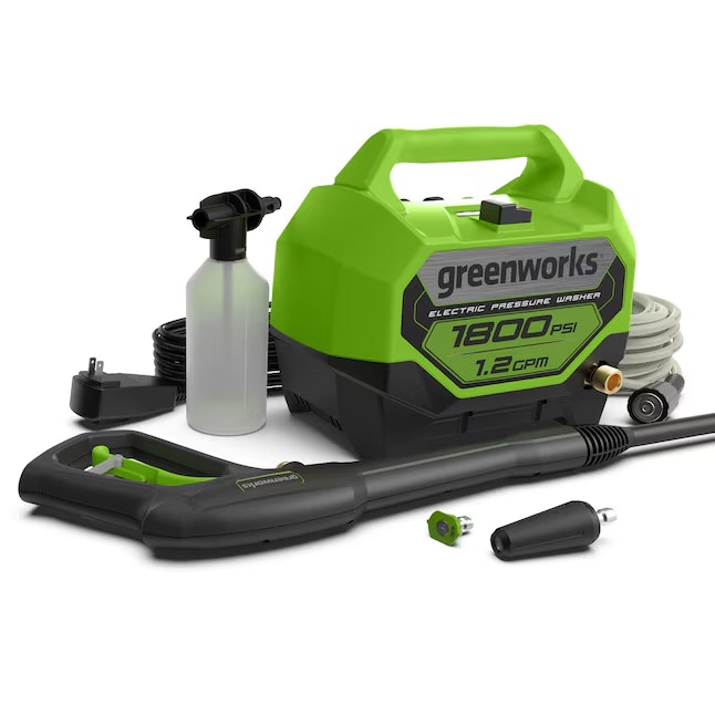 Greenworks 1,800-PSI 1.2-GPM Cold Water Electric Pressure Washer: $99