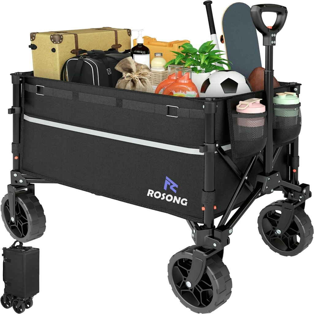 ROSONG 120L Collapsible Wagon: $44 ROSONG 120L Collapsible Wagon: $44