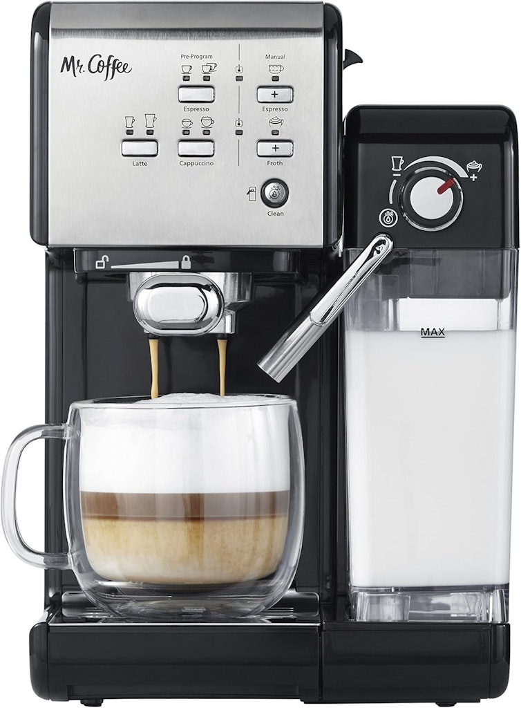 Mr. Coffee Espresso & Cappuccino Machine with Milk Frother: $135 Mr. Coffee Espresso & Cappuccino Machine with Milk Frother: $135
