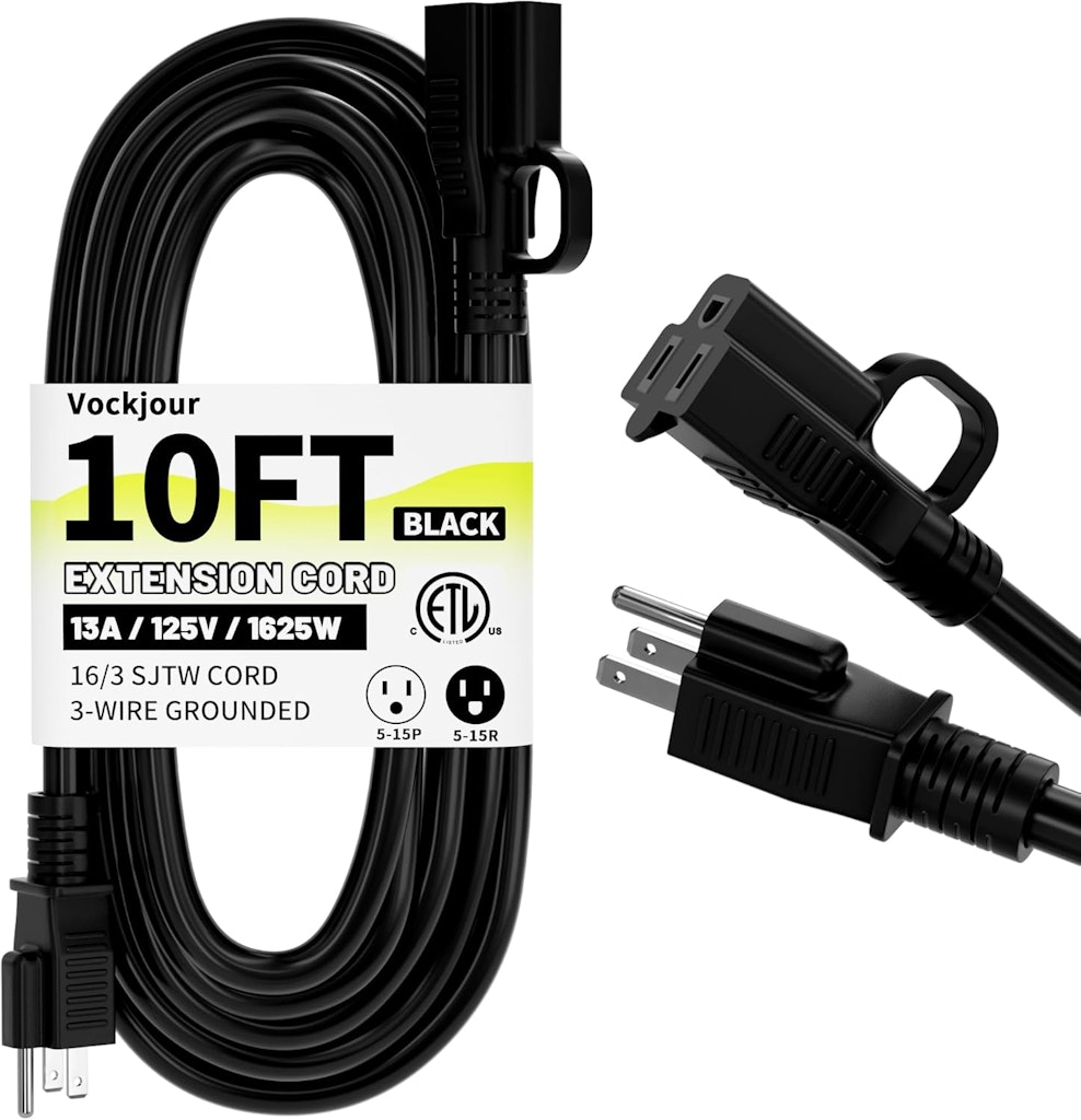 16/3 10ft Extension Cord: $7 16/3 10ft Extension Cord: $7