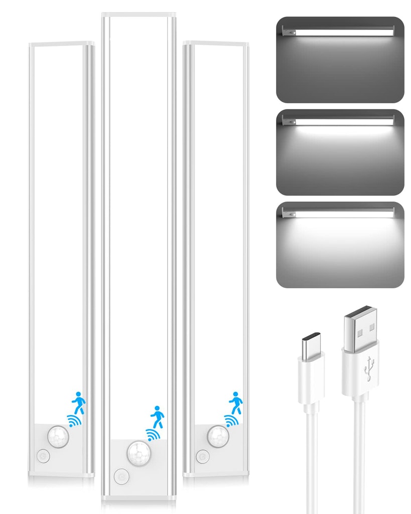 Brightever 12'' Under Cabinet Motion Sensor LED Lights 3-Pack: $22.99