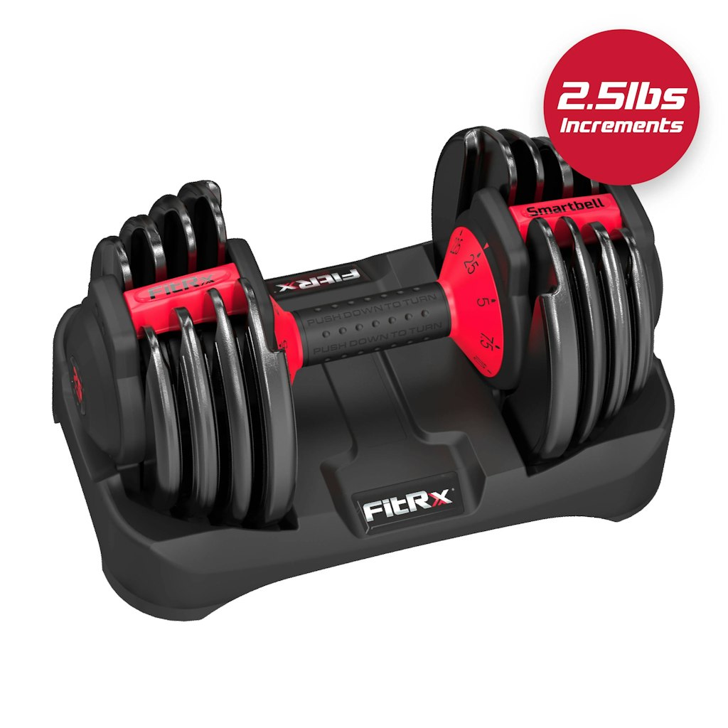 FitRX SmartBell Quick-Select 9-in-1 Adjustable Dumbbell: $58 FitRX SmartBell Quick-Select 9-in-1 Adjustable Dumbbell: $58