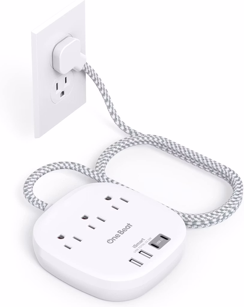 One Beat Flat Plug Power Strip: $12