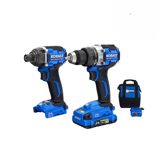 Kobalt 24V 2-Tool Brushless Power Tool Combo Kit: $99
