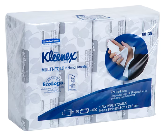Kleenex Multifold 150-Sheet Paper Towels 4-Pack: $1.80